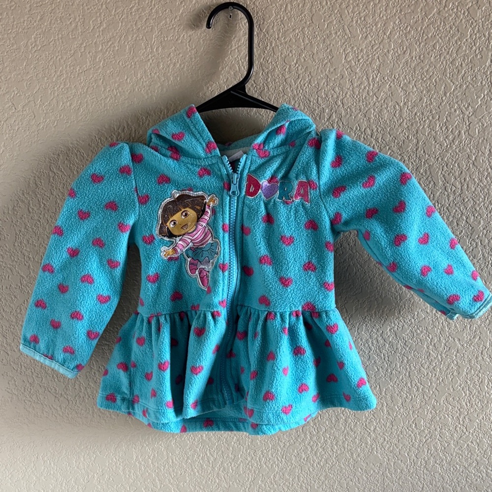 Y2K VTG Nickelodeon Dora the Explorer Blue Jacket with Pink Accents